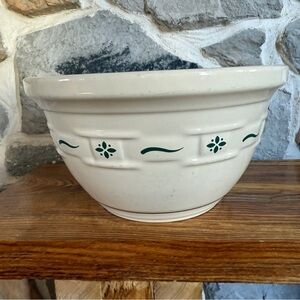 Longaberger pottery green woven traditions, 8” mixing bowl, made in the USA